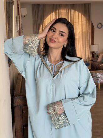 ⚜️Jellaba dentella bleu ciel ⚜️